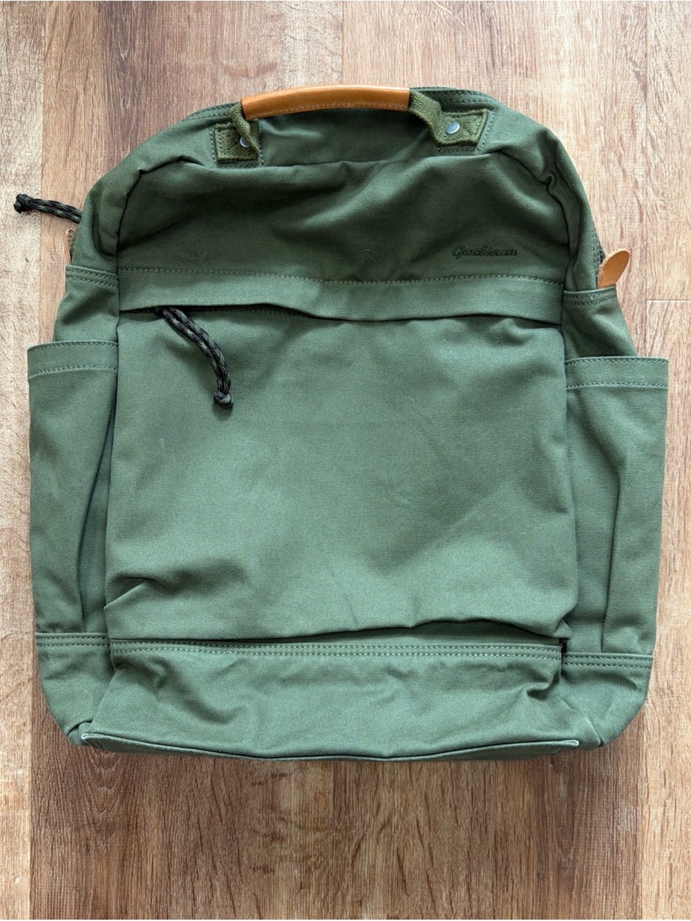Gootium Backpack Army Green Canvas Vintage Style Travel Hiking Casual Pockets